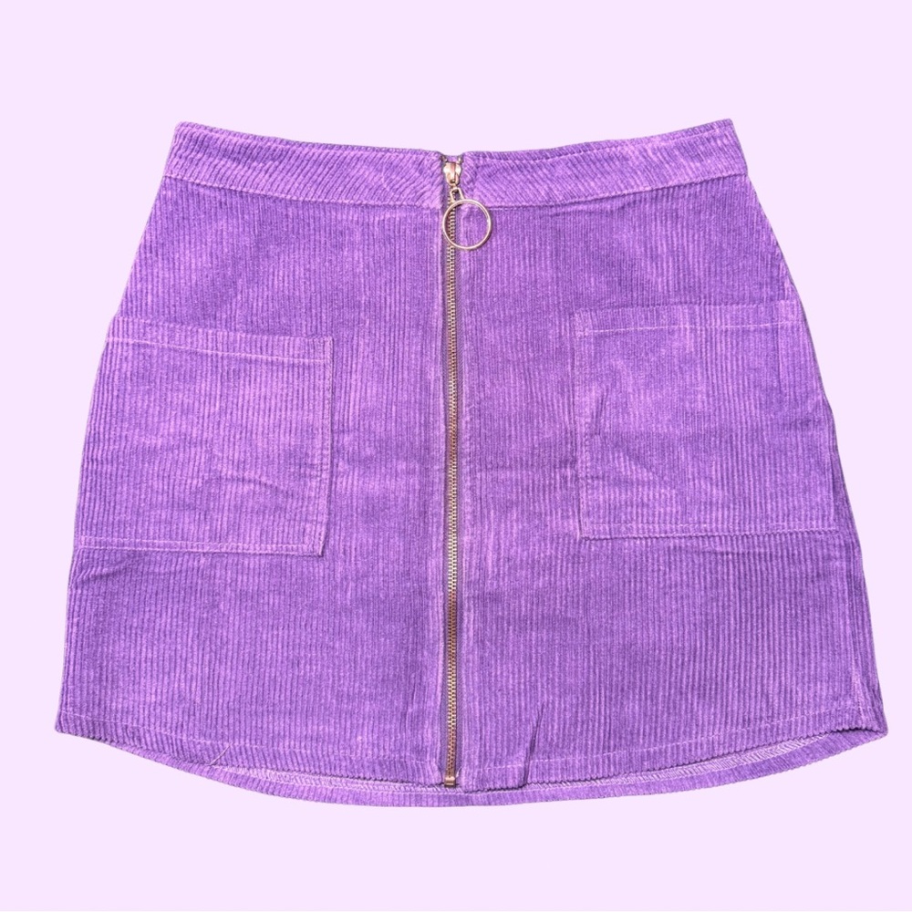 Forever 21 Lavender Front-Zip Mini Skirt